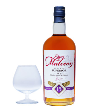 Rum Malecon 15 Jahre GEPA mit 2 Gläsern - 0,7L 40% vol