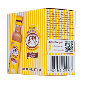 Paket [8 x 0,02L] Original Muh-Muhs Toffee & Vodka Likör - 0,16L 17% vol