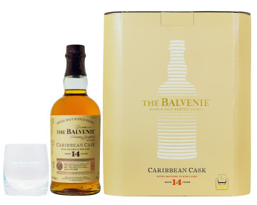 Balvenie Caribbean Cask mit Tumbler Glas - 0,7L 43% vol