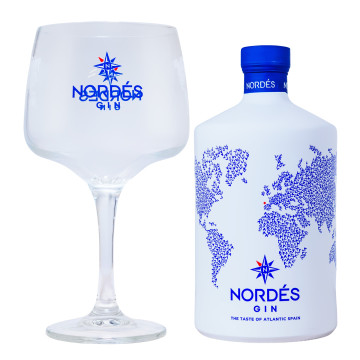 Nordes Gin mit Glas in Geschenkverpackung - 0,7L 40% vol